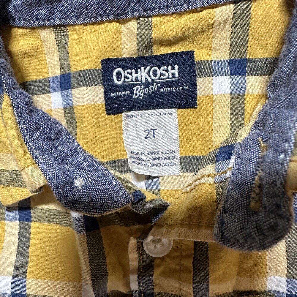 OshKosh Toddler Boys 2T Plaid Shirt & 24M Dark‎ Wash Jeans Outfit Set - Picture 3 of 8
